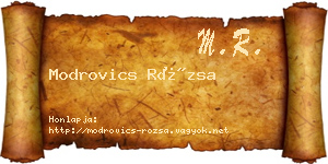 Modrovics Rózsa névjegykártya